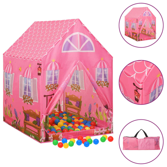 vidaXL Lasten leikkiteltta pinkki 69x94x104 cm