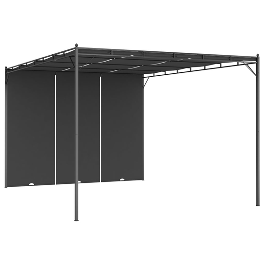 vidaXL Puutarhan huvimaja sivuverholla 4x3x2,25 cm antrasiitti