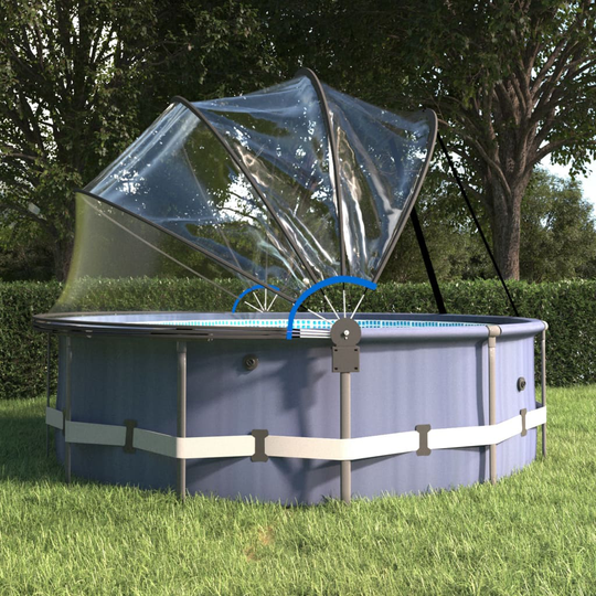 vidaXL Uima-altaan kupoli telineellä pyöreä 376x188 cm PVC