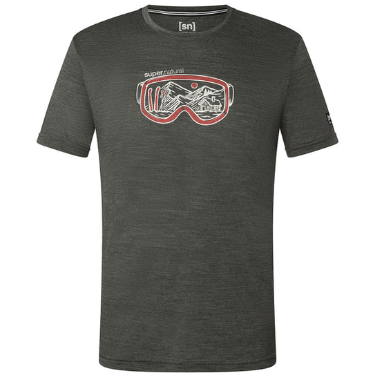 Supernatural M Goggle Tee - Pirate Grey Melange/feather Gr - Miehet - S - Partioaitta