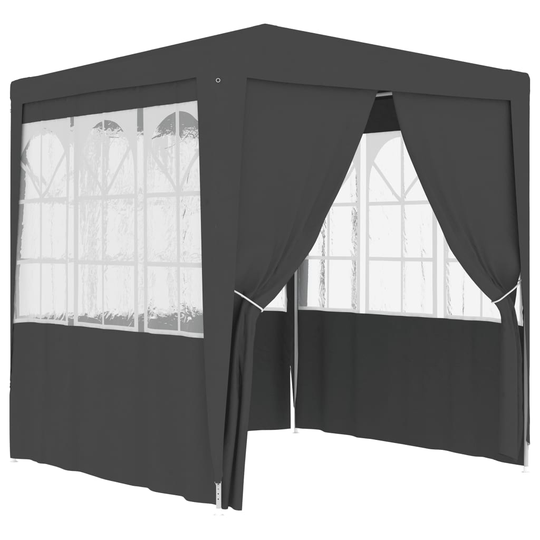 vidaXL Juhlateltta sivuseinillä 2,5x2,5 m antrasiitti 90g/m²