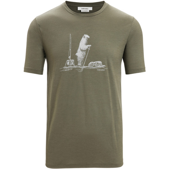 Icebreaker M Tech Lite Ii Ss Tee Polar Paddle - Loden - Miehet - S - Partioaitta