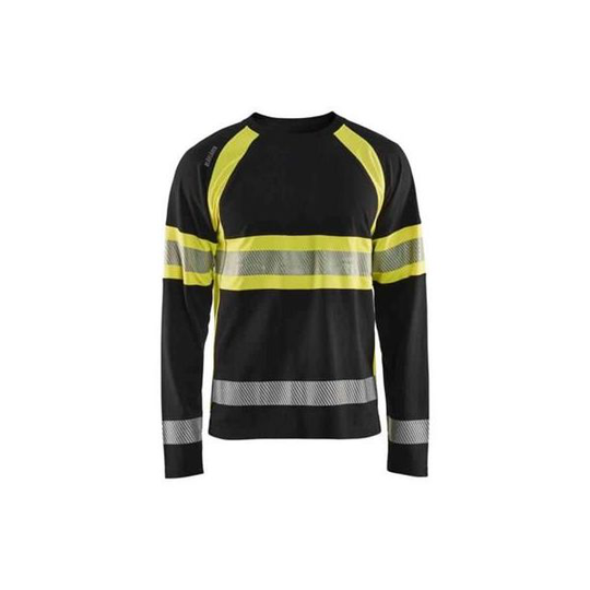 Blåkläder 351010309933XS T-paita huomiväri, musta/huomiokeltainen, pitkähihainen Koko XS