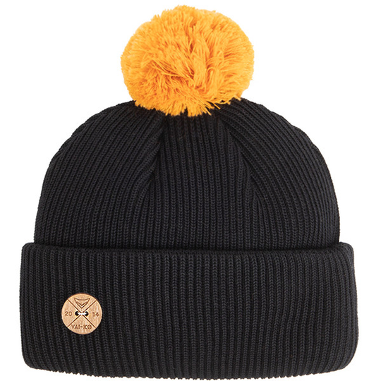 VAI-KO Timberjack Pom Beanie - Black Beanie Autumn Gold Pom - Unisex - OneSize - Partioaitta