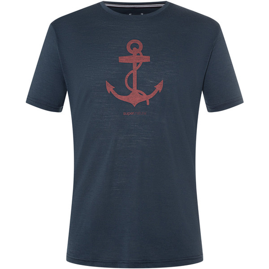 Supernatural M Anchor Tee - Blueberry/marine Red - Miehet - L - Partioaitta