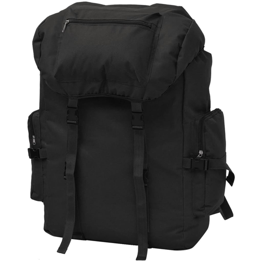 vidaXL Armeija-Tyylinen Reppu XXL 65 L Musta